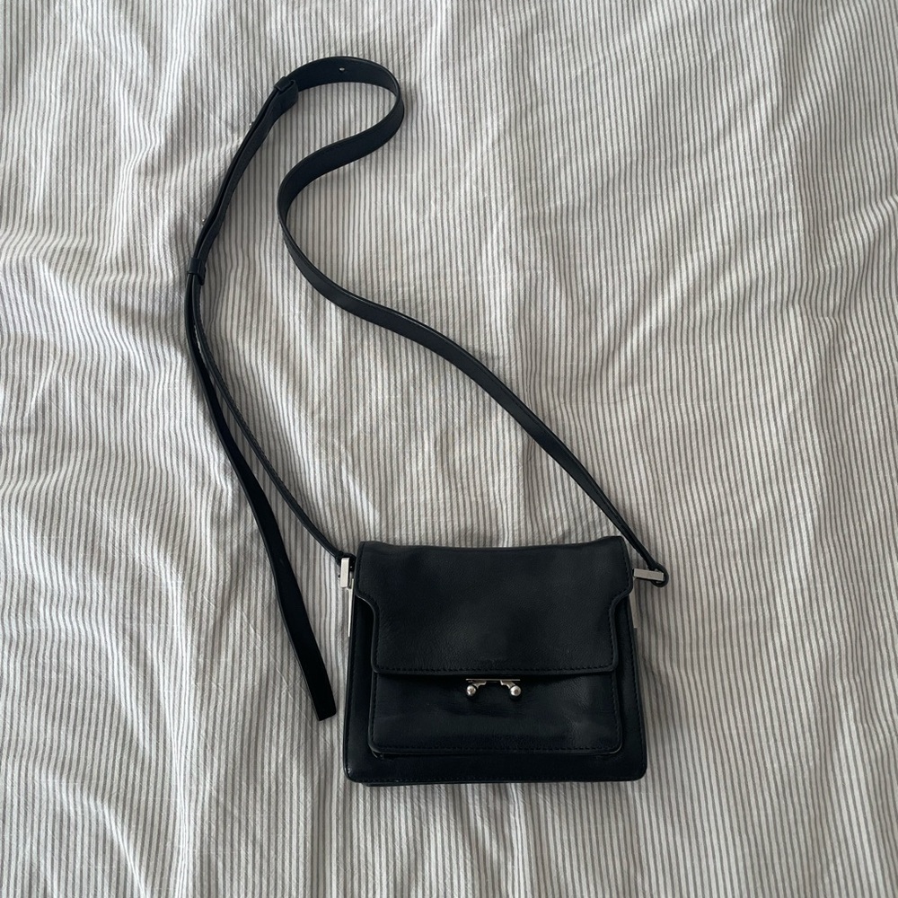 Marni Trunk Bag Black Leather crossbody